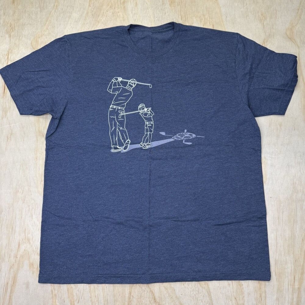 USED 2XL Chuco Golf Crewneck Short Sleeve Shirt Blue Father Son